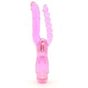 Double Ended Vibrator Multi-Speed Pink